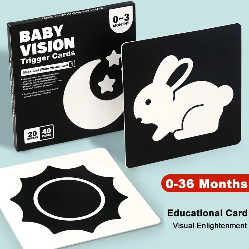 Cartes de stimulation visuelle pour bébé Montessori - Mon Jouet Montessori