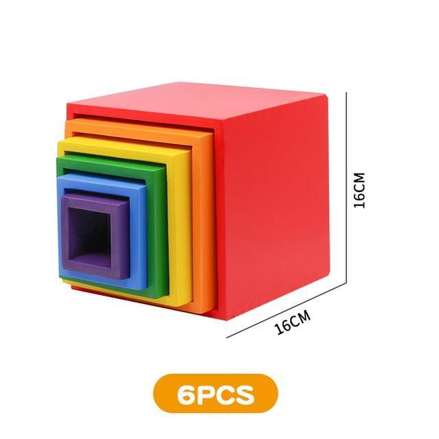 Cube à Empiler en Bois - Mon Jouet Montessori