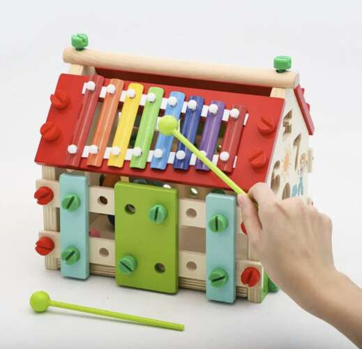 Cube sensoriel Montessori maison d'activités en bois – photo 3