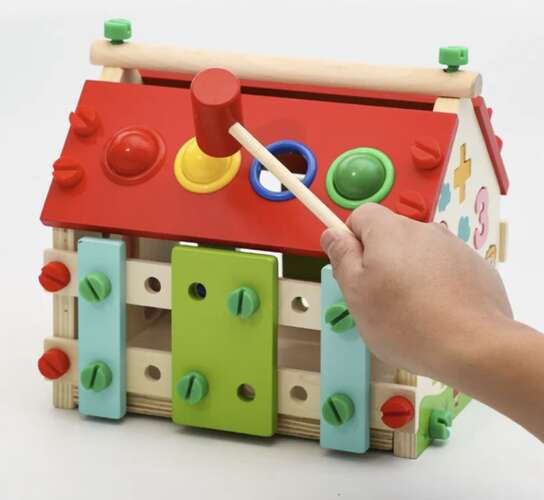 Cube sensoriel Montessori maison d'activités en bois – photo 4