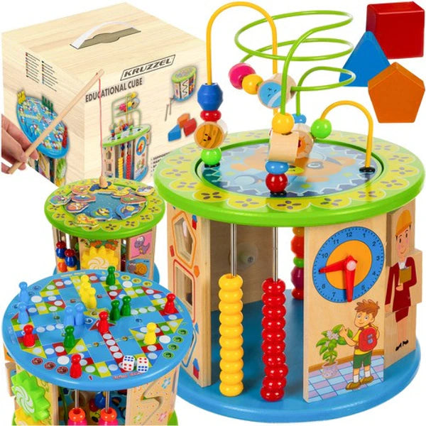 Cube d'activité en bois Montessori 11 en 1
