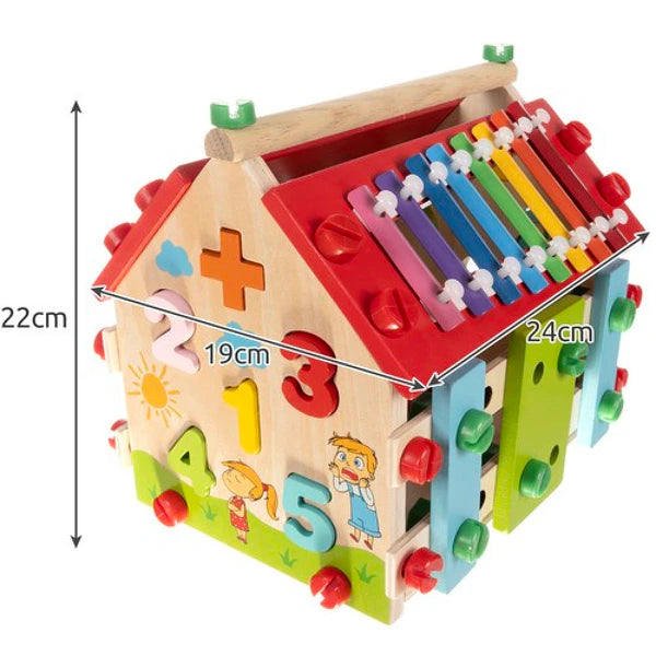 Cube sensoriel Montessori – maison d'activités en bois à assembler