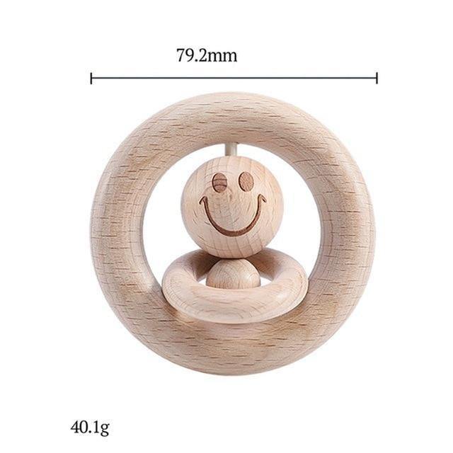 Hochet en Bois Emoji - Mon Jouet Montessori