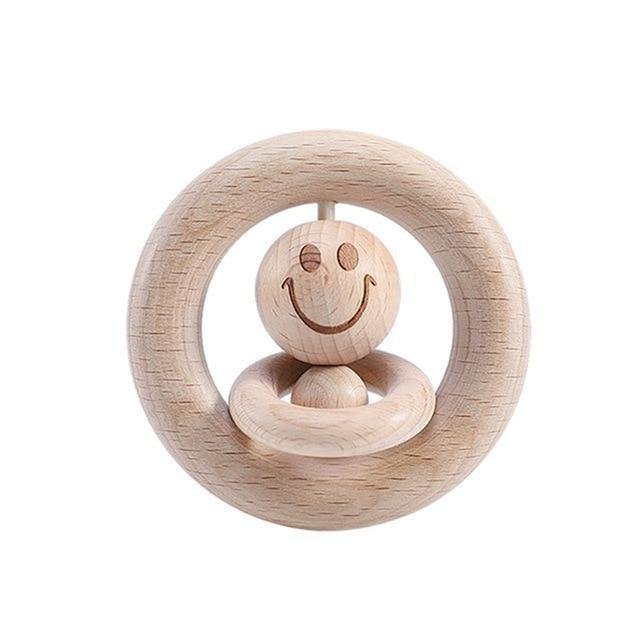 Hochet en Bois Emoji - Mon Jouet Montessori