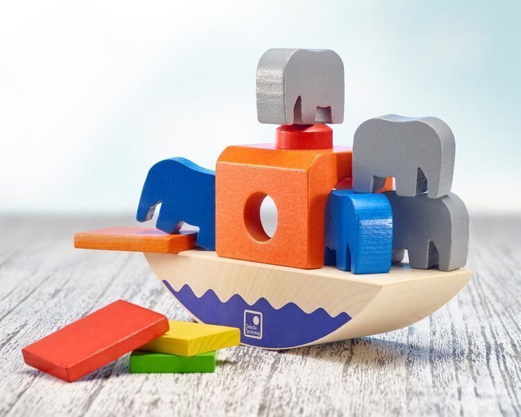 Jeu d'équilibre en bois éléphants – photo 4