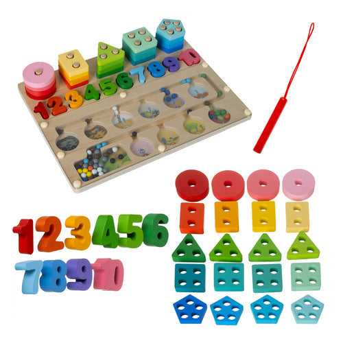 Jeu Montessori 3 en 1 en bois labyrinthe magnétique – photo 2