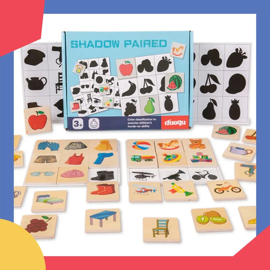 Jeux éducatif de reconnaissance silhouette - paire ombres et objet / fruit - Mon Jouet Montessori