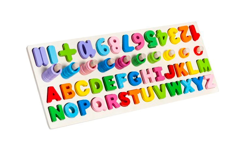 Puzzle alphabet en bois éducatif pour apprendre les lettres et les chiffres