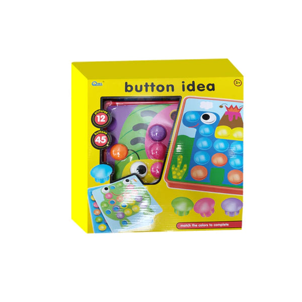 Coffret du puzzle bouton avec boutons et cartes éducatives