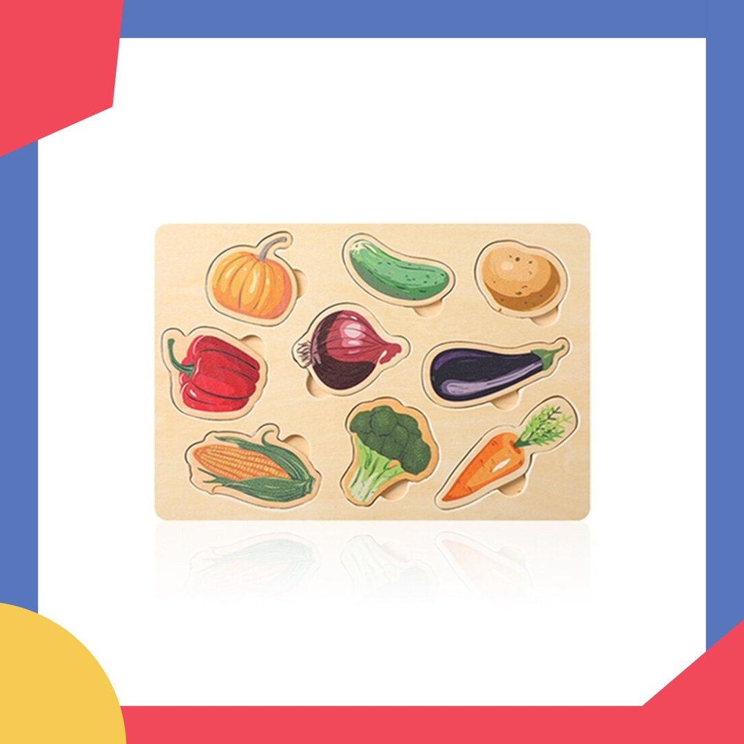 Puzzle en Bois d'Apprentissage des Légumes - Mon Jouet Montessori