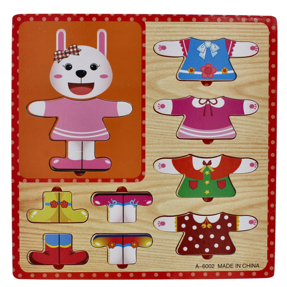 Puzzle habillage en bois lapin 10 pièces