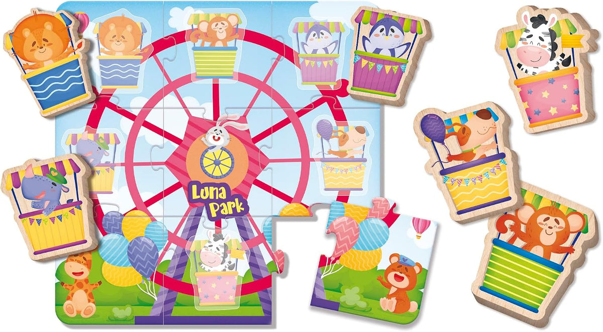 Puzzle Montessori fête foraine animaux en bois – photo 2