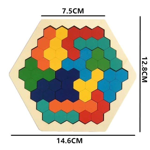 Puzzle Tangram Hexagone - Mon Jouet Montessori