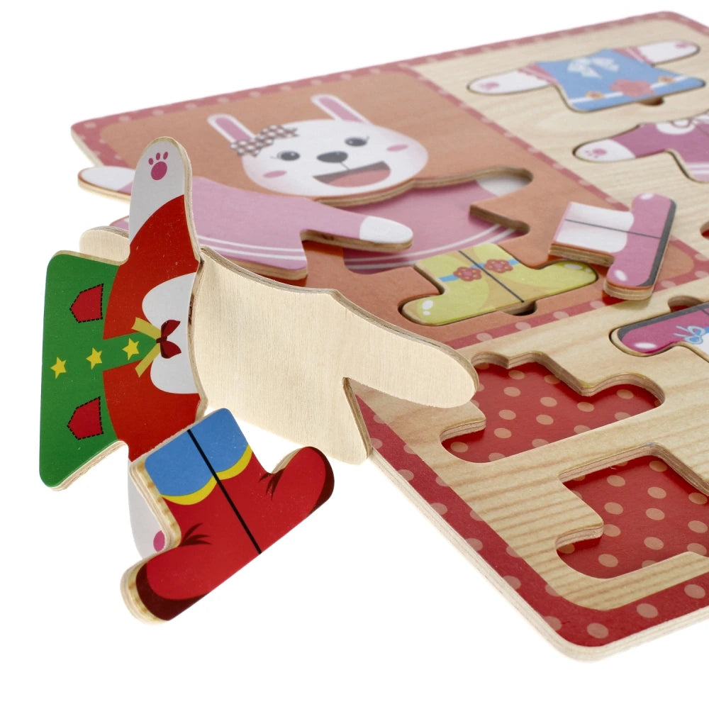 Puzzle habillage en bois – lapin