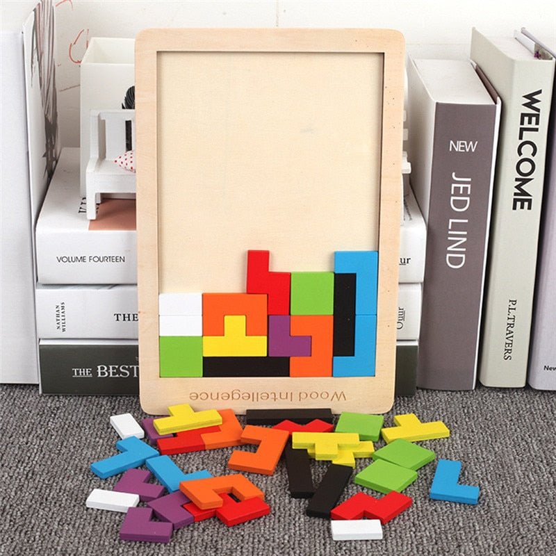 Tableau Tangram en bois - Mon Jouet Montessori