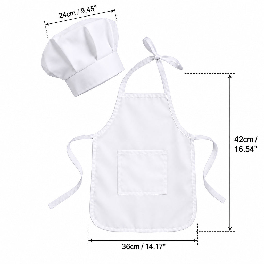 Tablier enfant cuisine et toque de chef blanc – photo 3