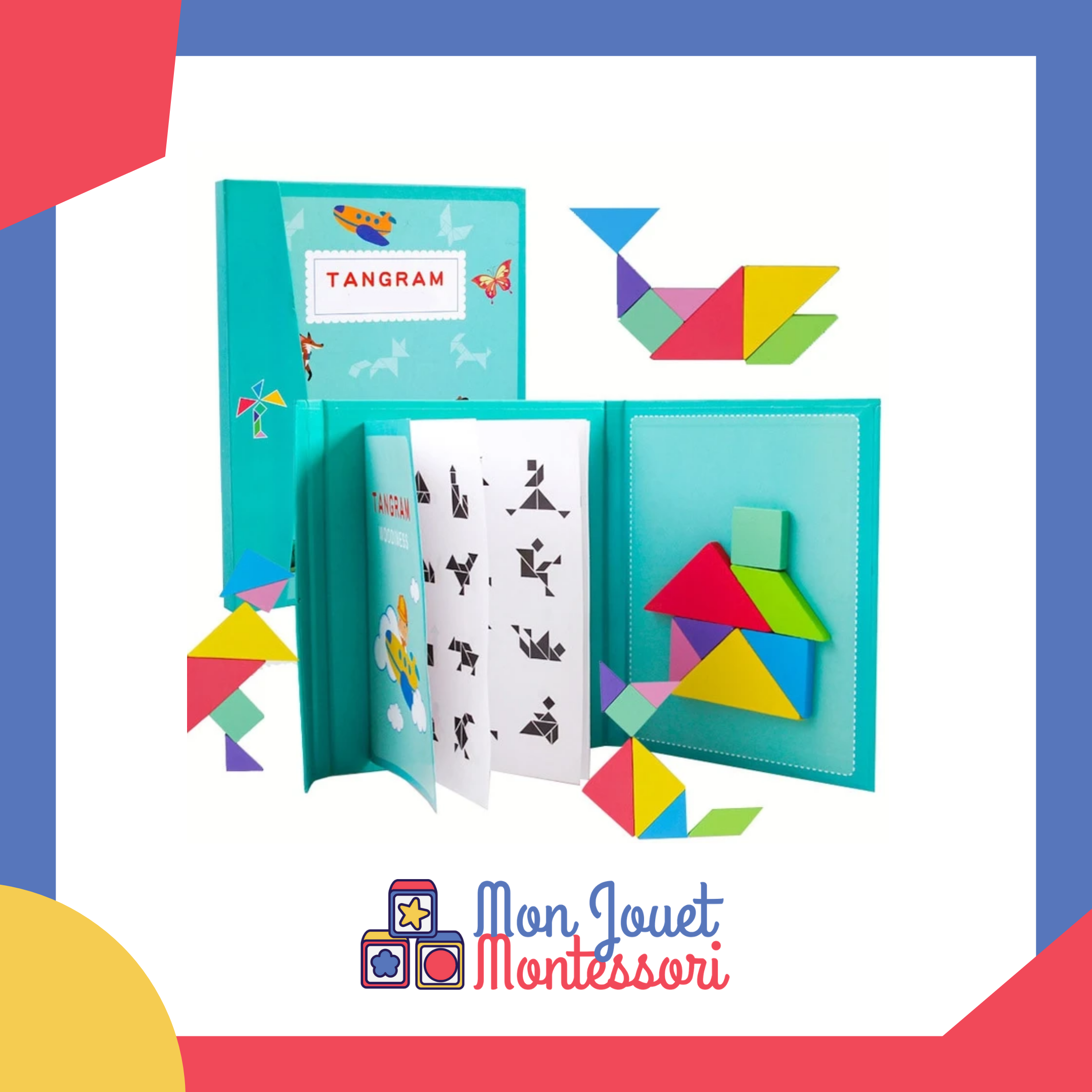 Montessori Puzzle Enfant 3 4 5 Ans, Puzzle Tangram, 3D de Russe en
