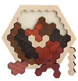 Puzzle Tangram Hexagone en Bois - Mon Jouet Montessori
